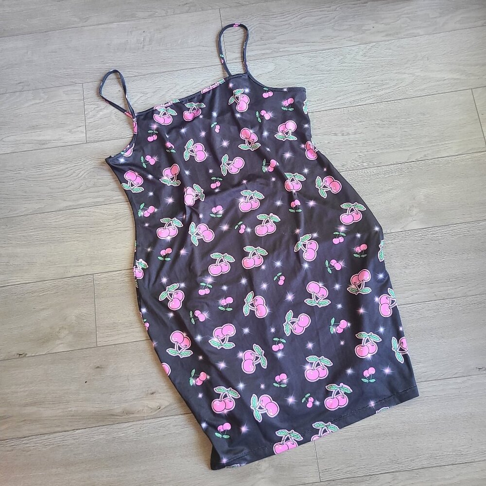 New SHEIN 2X Cherry Print Cami Dress
